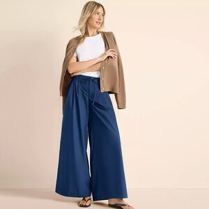 Lands' End Women’s Deep Sea Navy Wide-Leg Pants